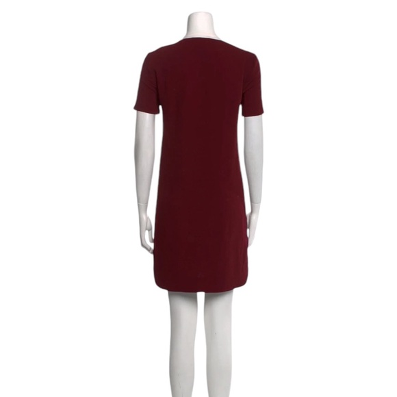 Sandro Raquel Shift Dress SMALL Burgundy Academia Preppy - Picture 3 of 13
